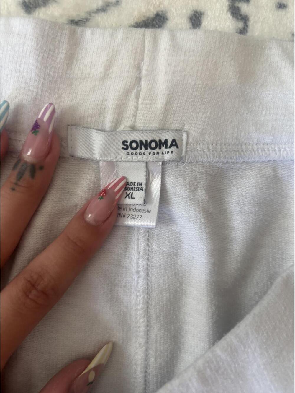 Sonoma Goods For Life Cream Cotton Blend Jogger Pants Size XL - Picture 2 of 2